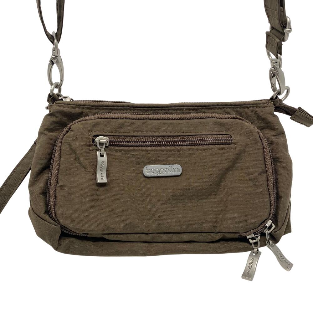 Baggalini Brown Legacy Everyday Bagg Crossbody Utility Travelwear Resortwear